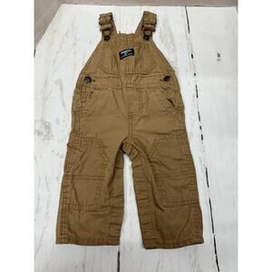 Oshkosh B'gosh Vestbak Khaki Denim Overalls Size 9 Months Adjustable Straps